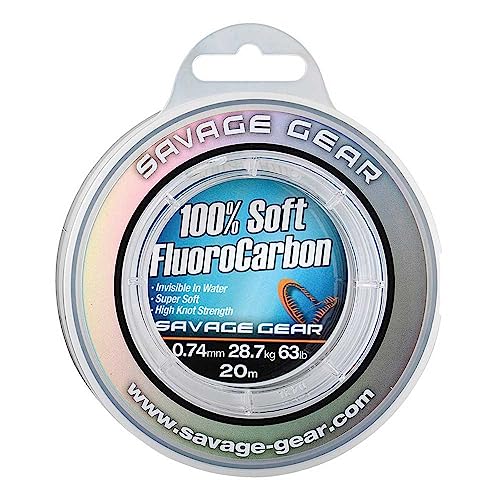 Savage Gear Soft Fluorocarbon Schnur 0,74mm 20m 28,7kg Angelschnur monofil, Fluoro Carbon Schnur, Vorfachschnur, Leader für Vorfächer Savage Gear Soft Fluorocarbon Schnur 0,74mm 20m 28,7kg Angelschnur monofil, Fluoro Carbon Schnur, Vorfachschnur, Leader für Vorfächer von Savage Gear