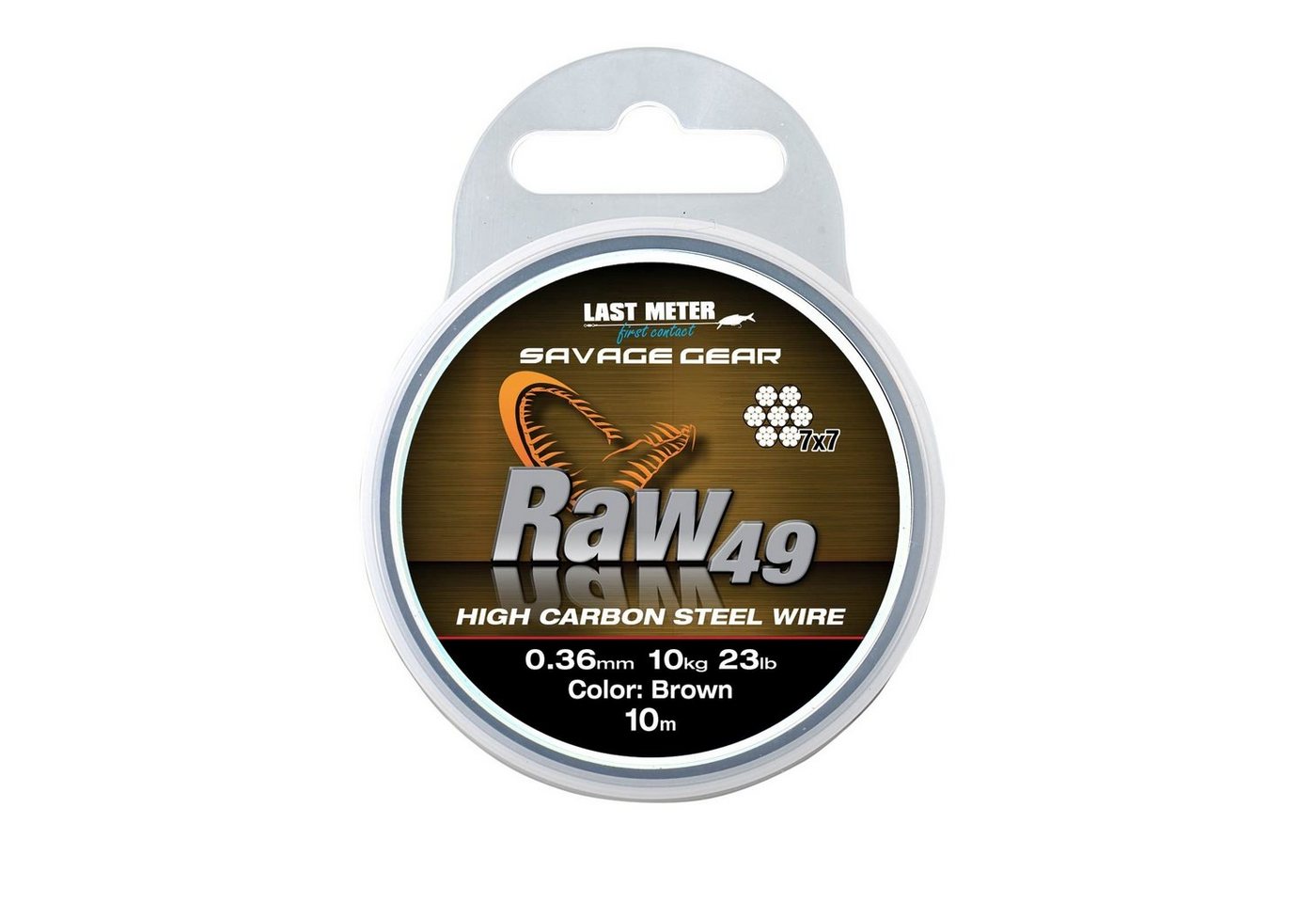 Savage Gear Vorfachschnur, 10 m Länge, Savage Gear Raw 49 0,45mm 10m braun Stahlvorfach Savage Gear Vorfachschnur, 10 m Länge, Savage Gear Raw 49 0,45mm 10m braun Stahlvorfach von Savage Gear