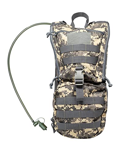 Save & Protect Trinkrucksack mit Trinkblase 2,5L für Fahrrad, Laufen, Wandern, nach Militärstandart - robust, sicher und wasserabweisend - Farbe ACU Camouflage Tarnmuster von Save & Protect Trading