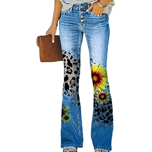 Sawmew Boyfriend Jeans Damen High Waist Blumen Druck Schlaghose Schlagjeans Bleistifthose Vintage 90er Streetwear Denim Hose Lang Trousers Denimhosen Freizeithose Lang Trousers Hose Sawmew Boyfriend Jeans Damen High Waist Blumen Druck Schlaghose Schlagjeans Bleistifthose Vintage 90er Streetwear Denim Hose Lang Trousers Denimhosen Freizeithose Lang Trousers Hose von Sawmew