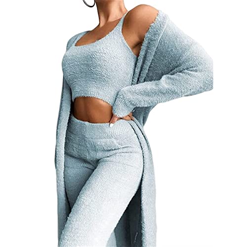Sawmew Damen Hausanzug Kuschelig Kuschelanzug, Kuschelig Trainingsanzug Damen Set Flauschig Jogginganzug Langarm Freizeitanzug Elegant Schlafanzug, Freizeitanzug Warm Sportanzug (Color : Blue, Size Sawmew Damen Hausanzug Kuschelig Kuschelanzug, Kuschelig Trainingsanzug Damen Set Flauschig Jogginganzug Langarm Freizeitanzug Elegant Schlafanzug, Freizeitanzug Warm Sportanzug (Color : Blue, Size von Sawmew