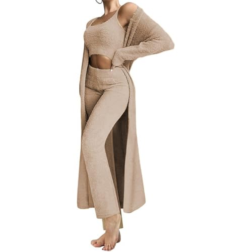 Sawmew Damen Schlafanzug Pyjama,Sexy Solid Winter Plüsch Weiß Pjs Sleepwear Robe DREI Stück Sets Home Kleidung Langarm Bottoms Hose Weiche Lässige Loungewear Nachtwäsche Für Erwachsene Outfits Anzug Sawmew Damen Schlafanzug Pyjama,Sexy Solid Winter Plüsch Weiß Pjs Sleepwear Robe DREI Stück Sets Home Kleidung Langarm Bottoms Hose Weiche Lässige Loungewear Nachtwäsche Für Erwachsene Outfits Anzug von Sawmew