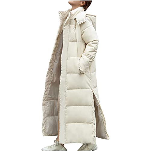 Sawmew Damen Winter Daunenmantel Lange Winterjacke mit Kapuze Winddichte Steppjacke Langarm Wintermantel Elegant Reißverschluss Steppmantel Mode Warme Lässige Winter Outdoor Jacke (Color : Beige, SI Sawmew Damen Winter Daunenmantel Lange Winterjacke mit Kapuze Winddichte Steppjacke Langarm Wintermantel Elegant Reißverschluss Steppmantel Mode Warme Lässige Winter Outdoor Jacke (Color : Beige, SI von Sawmew