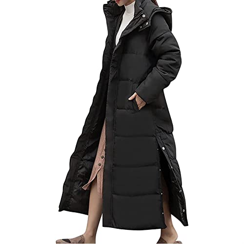 Sawmew Damen Winter Daunenmantel Lange Winterjacke mit Kapuze Winddichte Steppjacke Langarm Wintermantel Elegant Reißverschluss Steppmantel Mode Warme Lässige Winter Outdoor Jacke (Color : Black, SI Sawmew Damen Winter Daunenmantel Lange Winterjacke mit Kapuze Winddichte Steppjacke Langarm Wintermantel Elegant Reißverschluss Steppmantel Mode Warme Lässige Winter Outdoor Jacke (Color : Black, SI von Sawmew