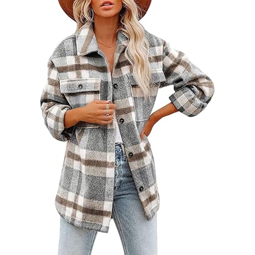 Sawmew Flannel Hemd Frauen Kariert Flanellhemd Damen Jacke Oversize Mantel HolzfäLler Hemdjacke Karierte Warm Langarmshirt Frühling Winter Flanell Lang Oberteil Langarm Bluse Locker Shirt Top Sawmew Flannel Hemd Frauen Kariert Flanellhemd Damen Jacke Oversize Mantel HolzfäLler Hemdjacke Karierte Warm Langarmshirt Frühling Winter Flanell Lang Oberteil Langarm Bluse Locker Shirt Top von Sawmew