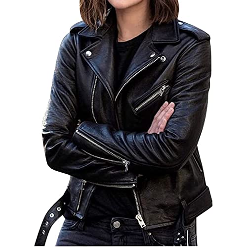 Sawmew Kurzmantel Damen Winter Lederjacke Bikerjacke PU Lederjacke Kurze Jacke Kunstleder Motorrad Jacke Frauen Revers Freizeit ReißVerschluss Outdoorjacke Kunstlederjacke Motorradjacke Sawmew Kurzmantel Damen Winter Lederjacke Bikerjacke PU Lederjacke Kurze Jacke Kunstleder Motorrad Jacke Frauen Revers Freizeit ReißVerschluss Outdoorjacke Kunstlederjacke Motorradjacke von Sawmew