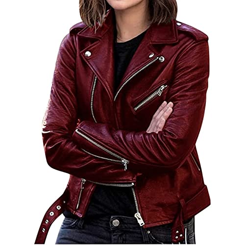 Sawmew Kurzmantel Damen Winter Lederjacke Bikerjacke PU Lederjacke Kurze Jacke Kunstleder Motorrad Jacke Frauen Revers Freizeit ReißVerschluss Outdoorjacke Kunstlederjacke Motorradjacke Sawmew Kurzmantel Damen Winter Lederjacke Bikerjacke PU Lederjacke Kurze Jacke Kunstleder Motorrad Jacke Frauen Revers Freizeit ReißVerschluss Outdoorjacke Kunstlederjacke Motorradjacke von Sawmew