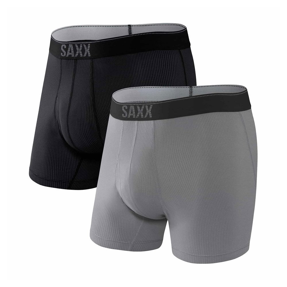 Saxx Underwear Quest Fly Trunk 2 Units Schwarz,Grau S Mann von Saxx Underwear