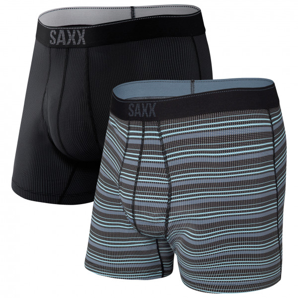 Saxx - Quest Quick Dry Mesh Boxer Brief Fly 2-Pack - Kunstfaserunterwäsche Gr S grau von Saxx