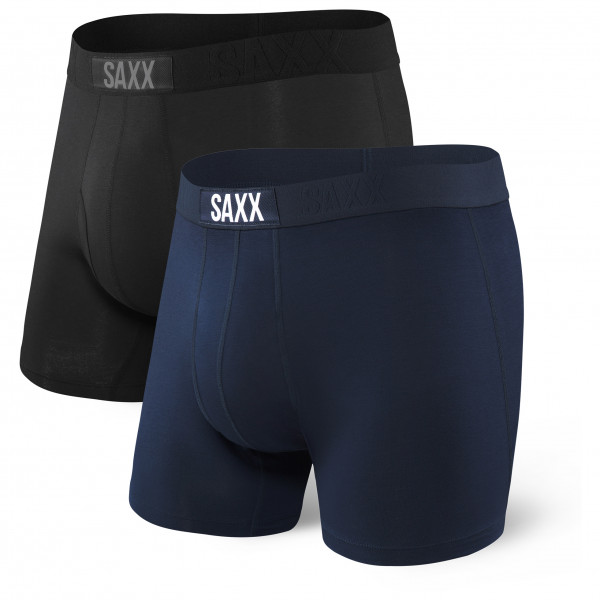 Saxx - Ultra Super Soft Boxer Brief Fly 2-Pack - Kunstfaserunterwäsche Gr L blau von Saxx