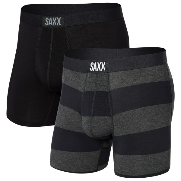 Saxx - Vibe Super Soft Boxer Brief 2-Pack - Kunstfaserunterwäsche Gr XL schwarz von Saxx