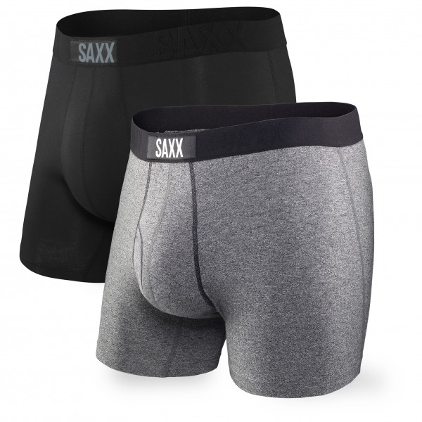 Saxx - Vibe Super Soft Boxer Brief 2-Pack - Kunstfaserunterwäsche Gr XXL grau/schwarz von Saxx