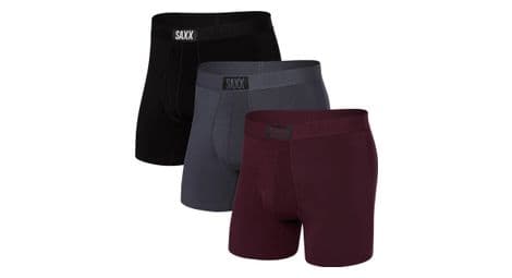 saxx ultra super soft fly boxer 3er pack schwarz grau bordeaux herren von Saxx