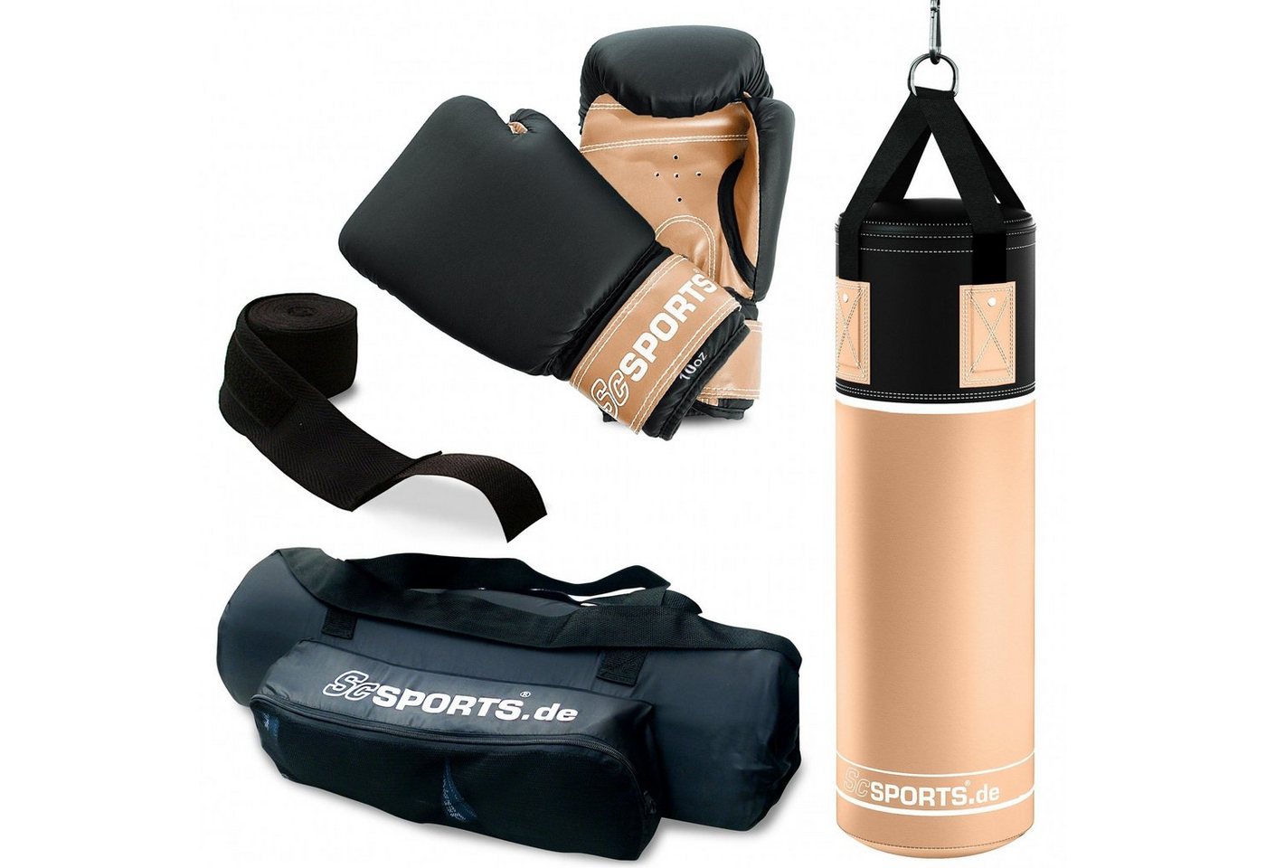 ScSPORTS® Boxsack Gefüllt Handschuhe Bandagen Erwachsene MMA Sandsack Boxen von ScSPORTS®