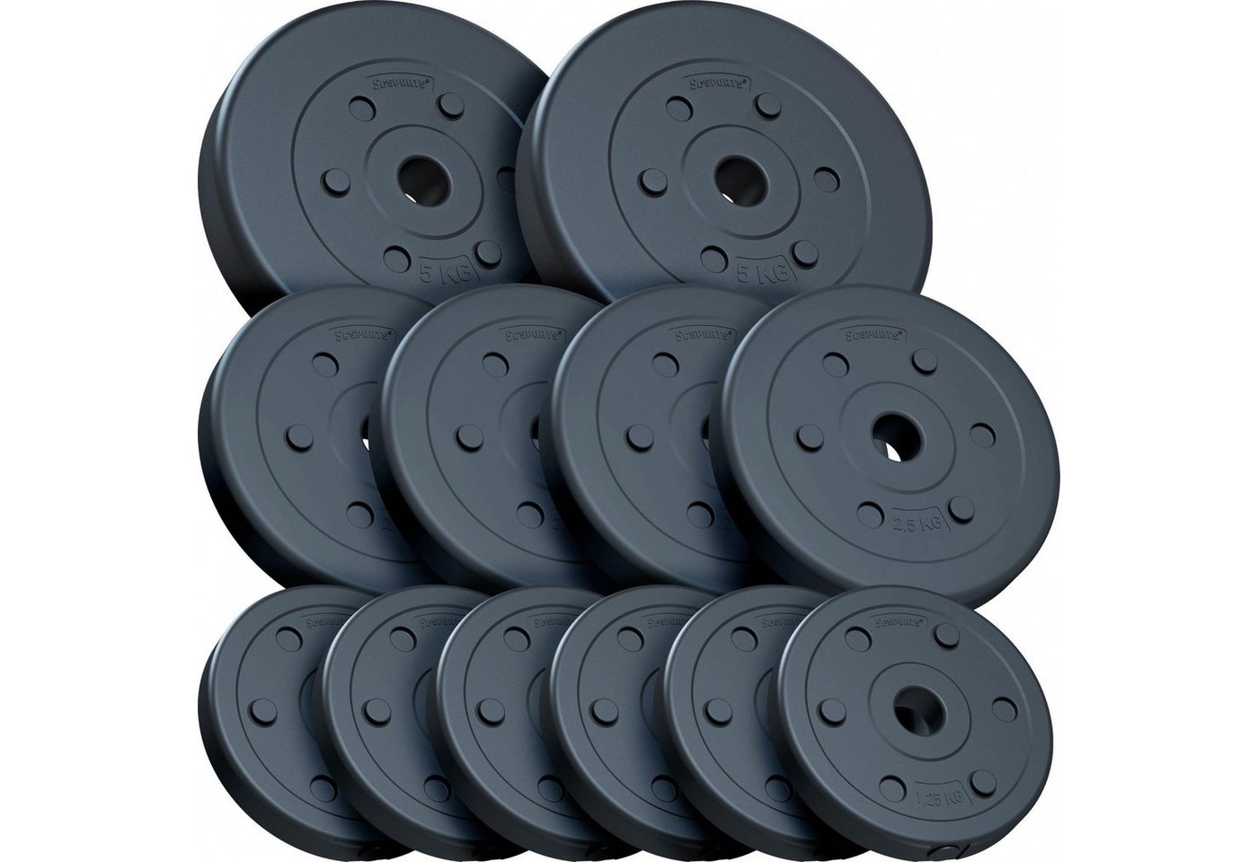 ScSPORTS® Hantelscheiben Set 27,5 kg Ø 30mm Kunststoff Gewichtsscheiben Gewichte, (10002549-tlg) von ScSPORTS®