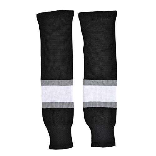 SHERWOOD - Erwachsenen Hockeystutzen Los Angeles NHL Senior I Schienbeinschutz I Stutzen für Hockeyspieler I ideale Passform I 100% Polyester, Schwarz/Grau/Weiß von Sherwood