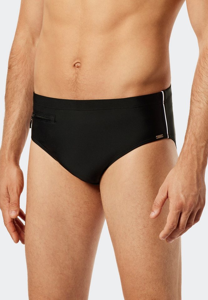 Schiesser Badeslip "Nautical Casual" mit extra flacher Reißverschlusstasche von Schiesser