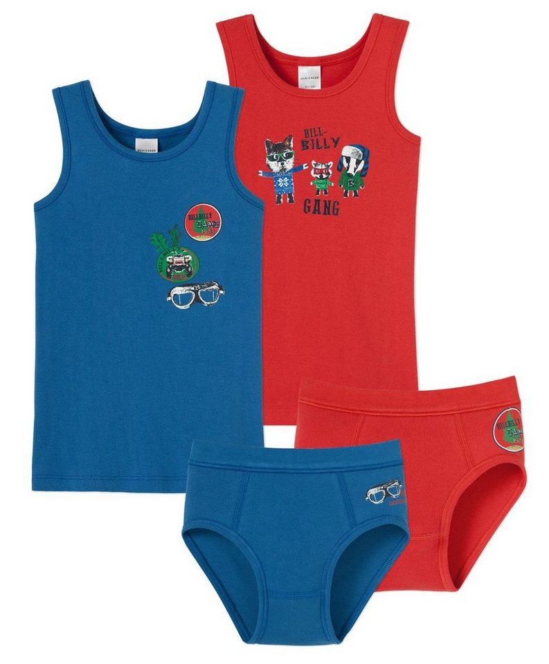 Schiesser Slip (Set, 4-St., Set) 4er Set Unterwäsche: 2x Jungen Unterhemd + 2x Sport-Slip, Feinripp von Schiesser