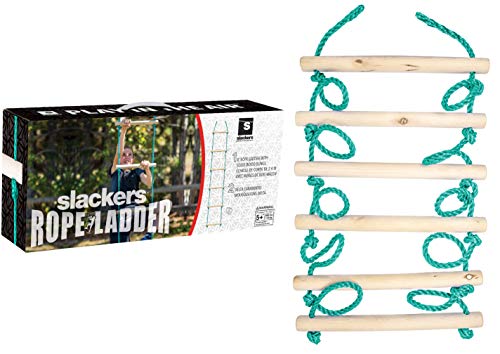 Slackers USA Strickleiter, zusätzliches Tool für die Slackers Ninja Line, Schaukel, Klettergerüst, Baumklettern, über 2,5 Meter lang, 6 hochwertige Holzsprossen 38cm breit, 980021 Slackers USA Strickleiter, zusätzliches Tool für die Slackers Ninja Line, Schaukel, Klettergerüst, Baumklettern, über 2,5 Meter lang, 6 hochwertige Holzsprossen 38cm breit, 980021 von Schildkröt