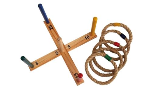 Schildkröt® Ring Toss Ringwurfspiel, Set zum Zusammenschrauben aus zertifiziertem FSC Holz, 1 Wurfkreuz, 5 Wurfringe, 970113 von Schildkröt