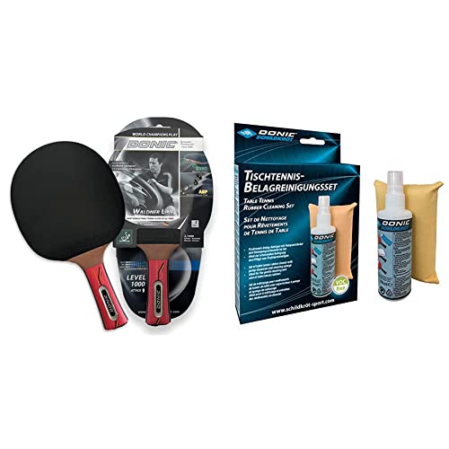 Donic-Schildkröt Waldner 1000 Premium Tischtennisschläger & Donic-Schildkröt Tischtennis Reinigungsset, 100 ml Belagreiniger im Pumpzerstäuber und Reinigungsschwamm, 828529 Donic-Schildkröt Waldner 1000 Premium Tischtennisschläger & Donic-Schildkröt Tischtennis Reinigungsset, 100 ml Belagreiniger im Pumpzerstäuber und Reinigungsschwamm, 828529 von Schildkröt