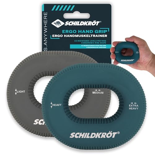 Schildkröt Ergo Handtrainer 2er Set | Silikonring für Unterarm- und Handtraining | 4 Widerstandsstufen für progressives Training Schildkröt Ergo Handtrainer 2er Set | Silikonring für Unterarm- und Handtraining | 4 Widerstandsstufen für progressives Training von Schildkröt