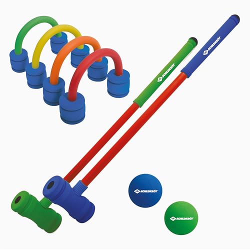 Schildkröt Soft Croquet Set, komplettes Krocket Set mit 2 Schlägern, 4 freistehenden Toren und 2 Bällen, aus weichem Schaumstoff, Indoor- und Outdoor Crocket für 2 Spieler, 970305 Schildkröt Soft Croquet Set, komplettes Krocket Set mit 2 Schlägern, 4 freistehenden Toren und 2 Bällen, aus weichem Schaumstoff, Indoor- und Outdoor Crocket für 2 Spieler, 970305 von Schildkröt
