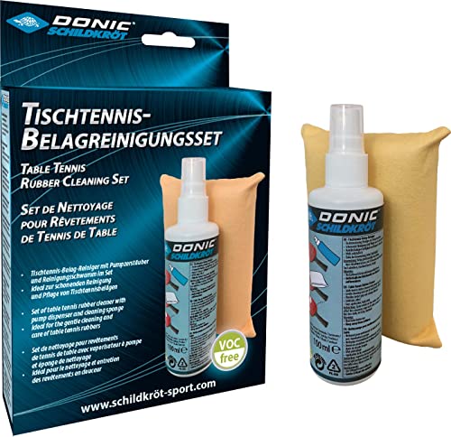 Schildkröt Donic-Schildkröt Tischtennis Reinigungsset, 100 ml Belagreiniger im Pumpzerstäuber und Reinigungsschwamm, zum Auffrischen der Schläger-Beläge, 828529 von Donic-Schildkröt