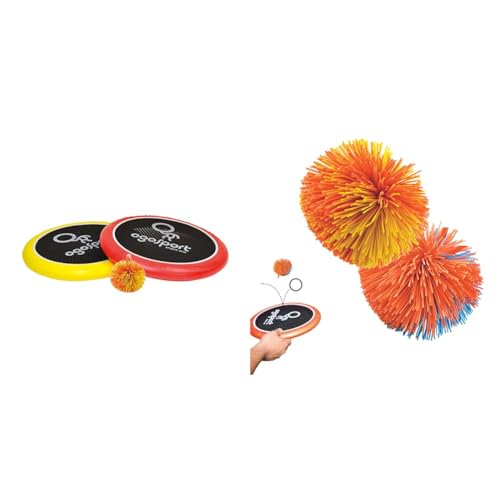 Schildkröt Funsports Softdisc Ogo Sport Set, Standardgrösse, rot, gelb, Durchmesser 29 cm, 970117 & Ogo Sport Ersatzbälle, 2 Soft-Bälle für das Ogo Sport Spiel, Ø6,5cm, 970091 von Schildkröt