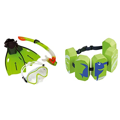 Schildkröt Junior Schnorchel Set Bermuda - 3-teilig, Größe L/XL & Beco 96071 8 - Schwimmgürtel Sealife, für 2-6 Jahre, 15-30 kg, grün von Schildkröt