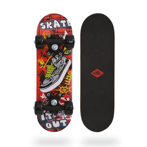 Schildkröt® Mini Skateboard 17“ Skate It Out | Kinder Skateboard ab 4-6 Jahre | Holz-Deck 43 x 13 cm | Cooles Design für Kinder von Schildkröt