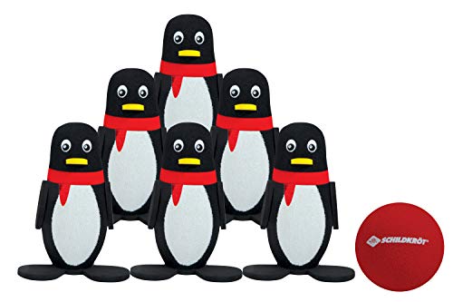 Schildkröt® Pinguin Soft Bowling Set, Kegelset, Indoor- und Outdoor, bestehend aus 6 Pinguinen mit stabilem Stand und einer Soft-Bowling-Kugel, 970303 von Schildkröt