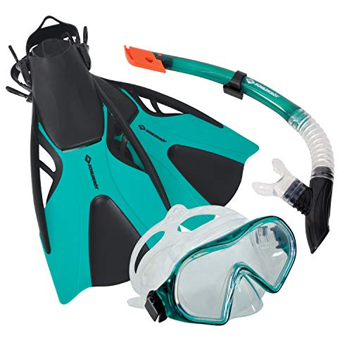 Schildkröt® Schnorchelset Cayman 3-teilig, Tauchset mit Flossen, Brille, Schnorchel, verstellbar Größe 37-42, ABC Set, für Erwachsene, Teenager, Jugendliche, hochwertiges Silikon Schildkröt® Schnorchelset Cayman 3-teilig, Tauchset mit Flossen, Brille, Schnorchel, verstellbar Größe 37-42, ABC Set, für Erwachsene, Teenager, Jugendliche, hochwertiges Silikon von Schildkröt