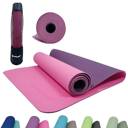 Bicolor Yogamatte, Purple-Pink, 4mm, PVC-frei, im Carrybag von Schildkröt