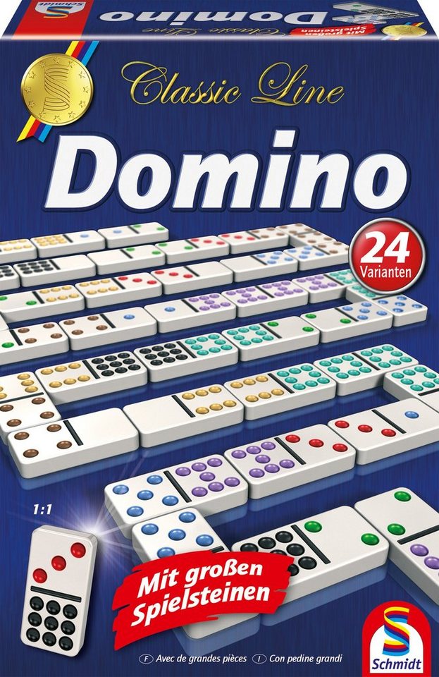 Schmidt Spiele Spiel, Classic Line, Domino, mit extra großen Spielsteinen von Schmidt Spiele