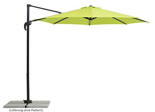 Schneider Sonnenschirm Rhodos Junior, apfelgrün, 300 cm rund, 760-78, Gestell Alu/Stahl, Bespannung Polyester, 17.2 kg von Schneider Schirme