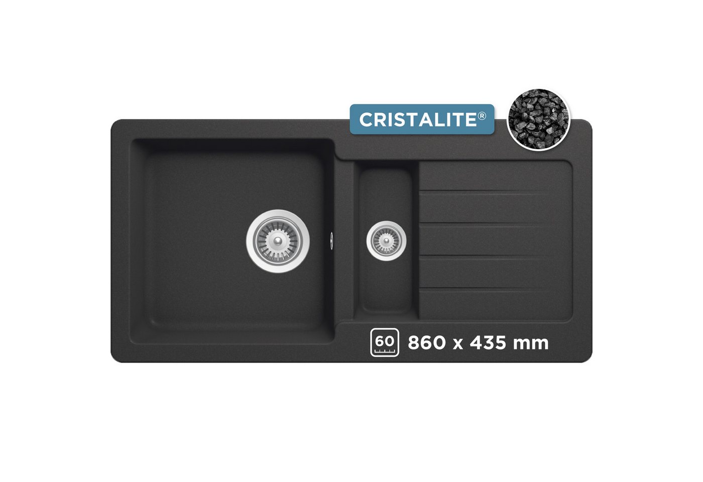 Schock Granitspüle Typos DS, rechteckig, 86/43,5 cm, mit Restebecken Schock Granitspüle Typos DS, rechteckig, 86/43,5 cm, mit Restebecken von Schock