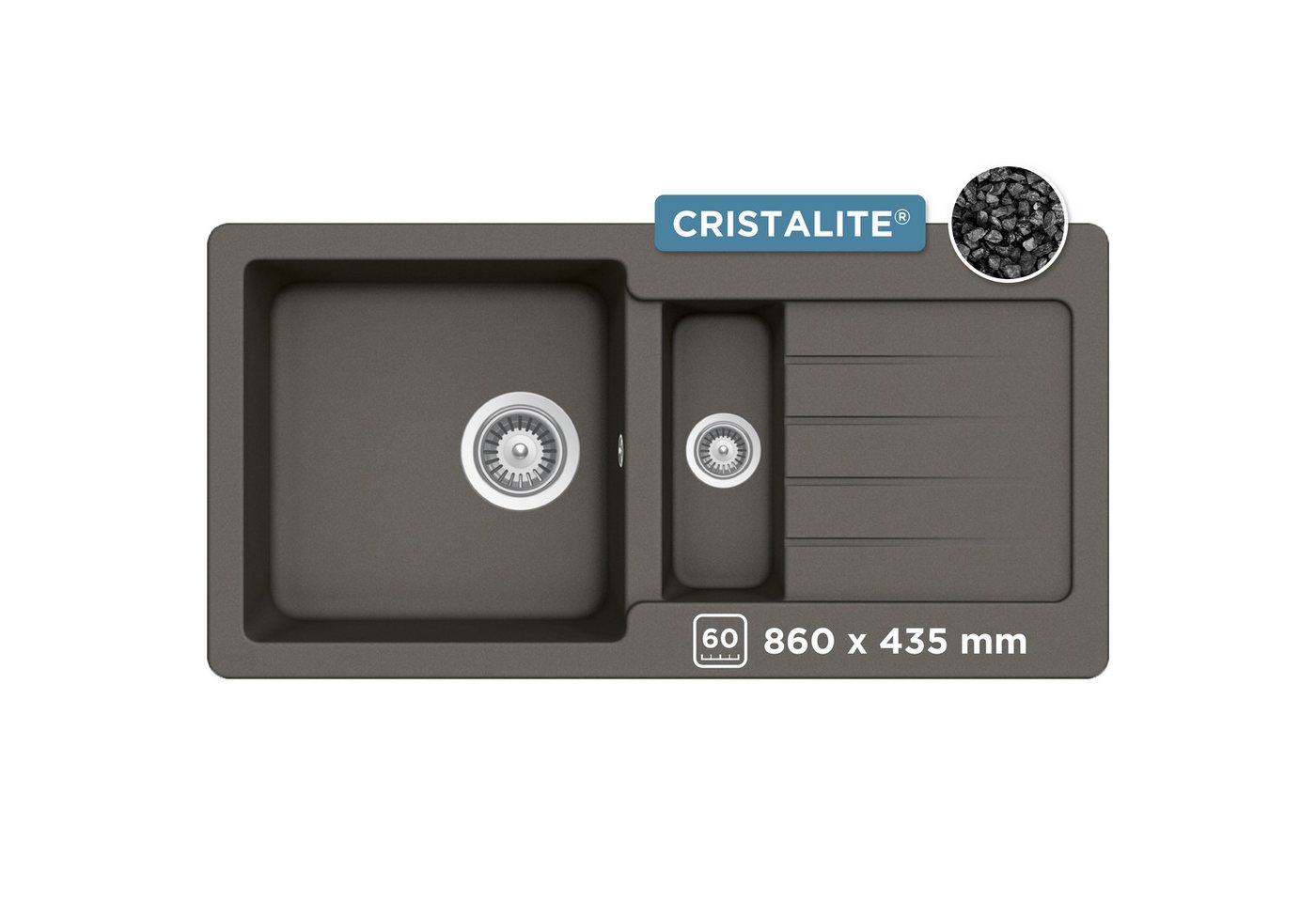 Schock Granitspüle Typos DS, rechteckig, 86/43,5 cm, mit Restebecken Schock Granitspüle Typos DS, rechteckig, 86/43,5 cm, mit Restebecken von Schock