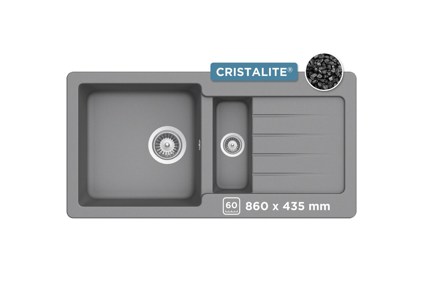 Schock Granitspüle Typos DS, rechteckig, 86/43,5 cm, mit Restebecken Schock Granitspüle Typos DS, rechteckig, 86/43,5 cm, mit Restebecken von Schock