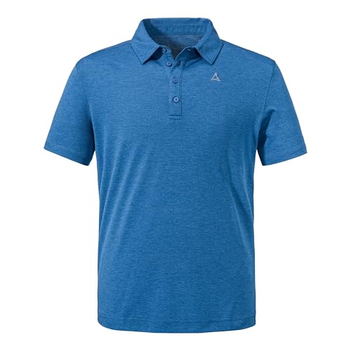 Schöffel Herren CIRC Polo Shirt Tauron M, kreislauffähiges Wandershirt, schnell trocknendes, leichtes Poloshirt mit fast 100 % Recyclingfähigkeit, cornflower blue, 50 von Schöffel