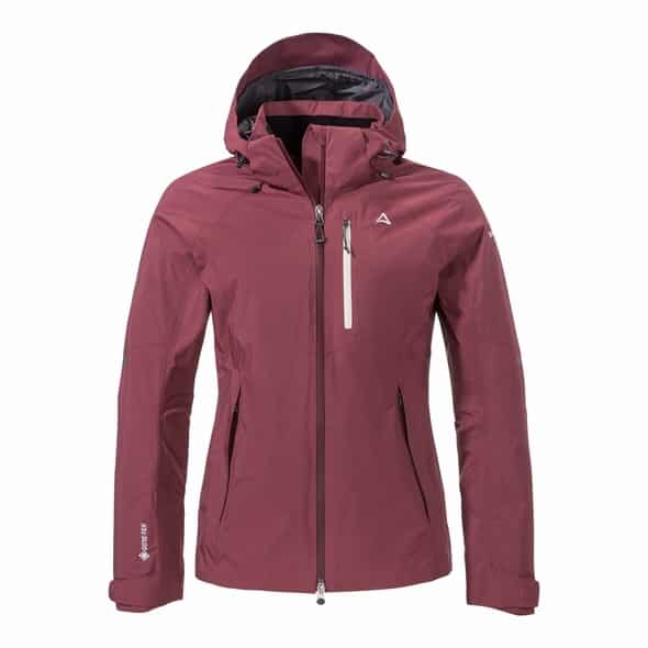 Schöffel 2L Jacke Gaschurn GORE-TEX ePE Damen Wanderjacke (Beere 38 Größe) Wanderbekleidung von Schöffel