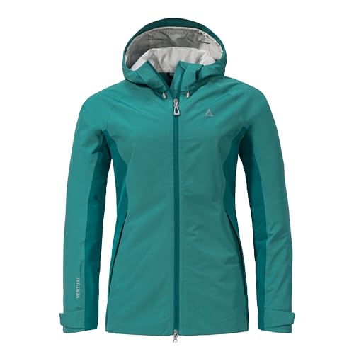 Schöffel Damen 2L Jacket Ankelspitz L, bequeme Outdoor Jacke, wasserdicht & atmungsaktiv, Regenjacke aus elastischem Venturi Material, praktische Innentasche, teal, 34 von Schöffel