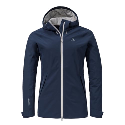 Schöffel Damen 2L Jacket Ankelspitz L, bequeme Outdoor Jacke, wasserdicht & atmungsaktiv, Regenjacke aus elastischem Venturi Material, praktische Innentasche, navy blazer, 36 von Schöffel