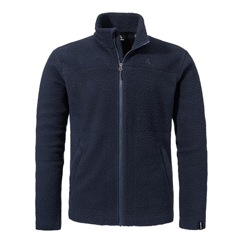 Schöffel Herren CIRC Fleece Jk Style Purga MNS, kreislauffähige Fleecejacke aus kuscheligem Sherpa Fleece, wärmende, schnell trocknende Outdoor Jacke mit fast 100 % Recyclingfähigkeit, navy blazer, 52 von Schöffel