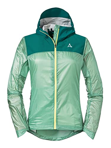 Schöffel Damen Hybrid Jkt Flow Trail L, extrem leichte, atmungsaktive MTB Jacke, wasserabweisende Fahrradjacke mit vorgeformten Ellbogen, matcha mint, 40 von Schöffel