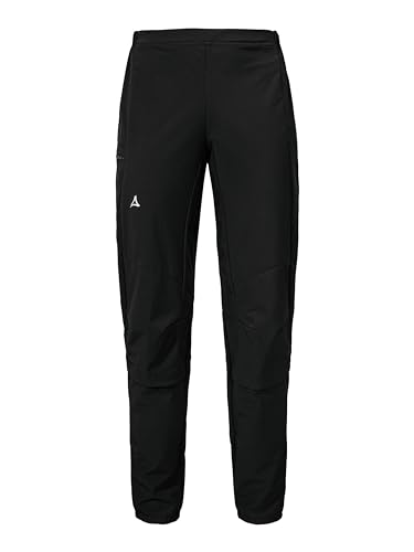 Schöffel Damen Hybrid Pants Corno L, winddichte, wasserabweisende Fahrradhose mit 4D BODY MAPPING, lange MTB Hose mit vorgeformtem Knie und Komfortbund, atmungsaktive Sporthose, black, 38 von Schöffel