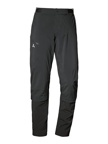 Schöffel Damen Hybrid Pants Tree Run L, regenfeste, winddichte MTB Hose mit 4-Wege-Stretch, robuste Fahrradhose mit Belüftungsreißverschlüssen, atmungsaktive Outdoor Hose, black, 42 von Schöffel