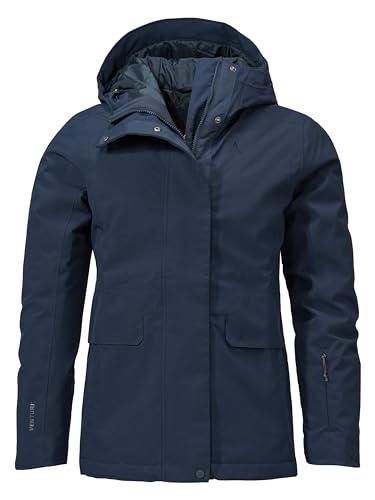 Schöffel Damen Ins. Jacket Antwerpen L, wasserdichte und atmungsaktive Winterjacke, urbane Outdoorjacke mit 2-Wege-Reißverschluss und verstellbarer Kapuze, navy blazer, 40 von Schöffel