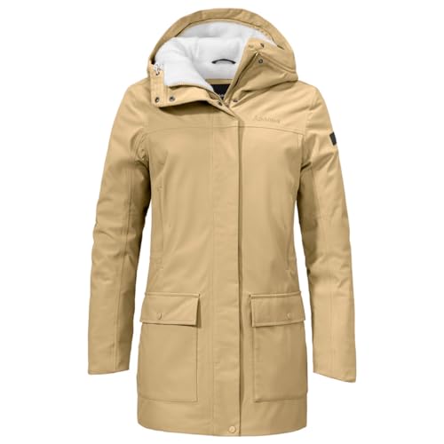 Schöffel Damen Ins. Parka Rotterdam L Mantel, Sand Drift, 36 Schöffel Damen Ins. Parka Rotterdam L Mantel, Sand Drift, 36 von Schöffel