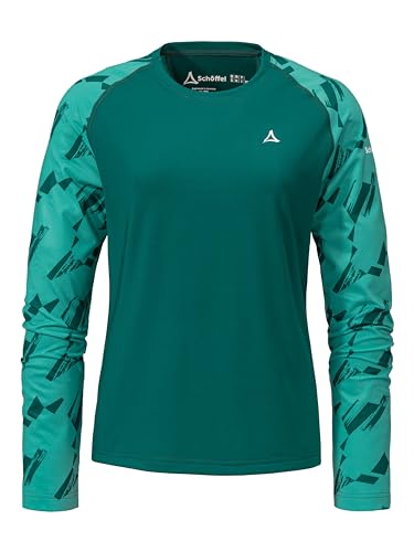 Schöffel Damen Longsleeve Lakata Trail L, atmungsaktives MTB Shirt, Fahrradtrikot mit 4-Wege Stretch und 4D BODY MAPPING, Langarmshirt für Radsport mit integriertem Brillenputztuch, psychotropical, 42 Schöffel Damen Longsleeve Lakata Trail L, atmungsaktives MTB Shirt, Fahrradtrikot mit 4-Wege Stretch und 4D BODY MAPPING, Langarmshirt für Radsport mit integriertem Brillenputztuch, psychotropical, 42 von Schöffel
